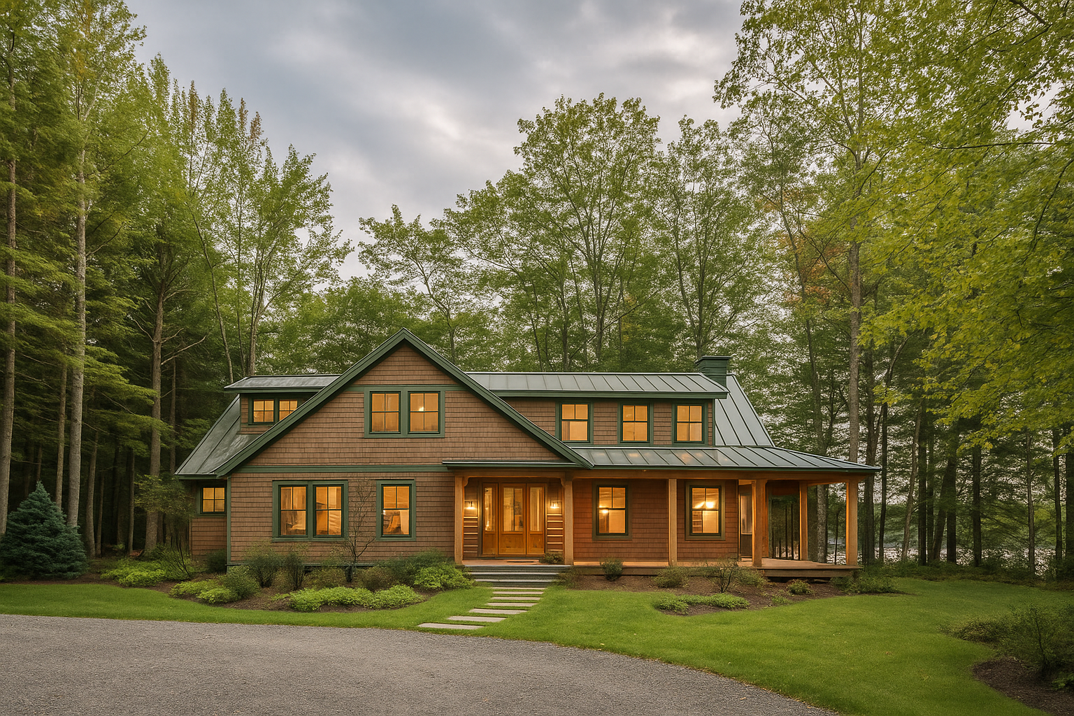 An idyllic camp-inspired lake house takes refuge in the Maine woods