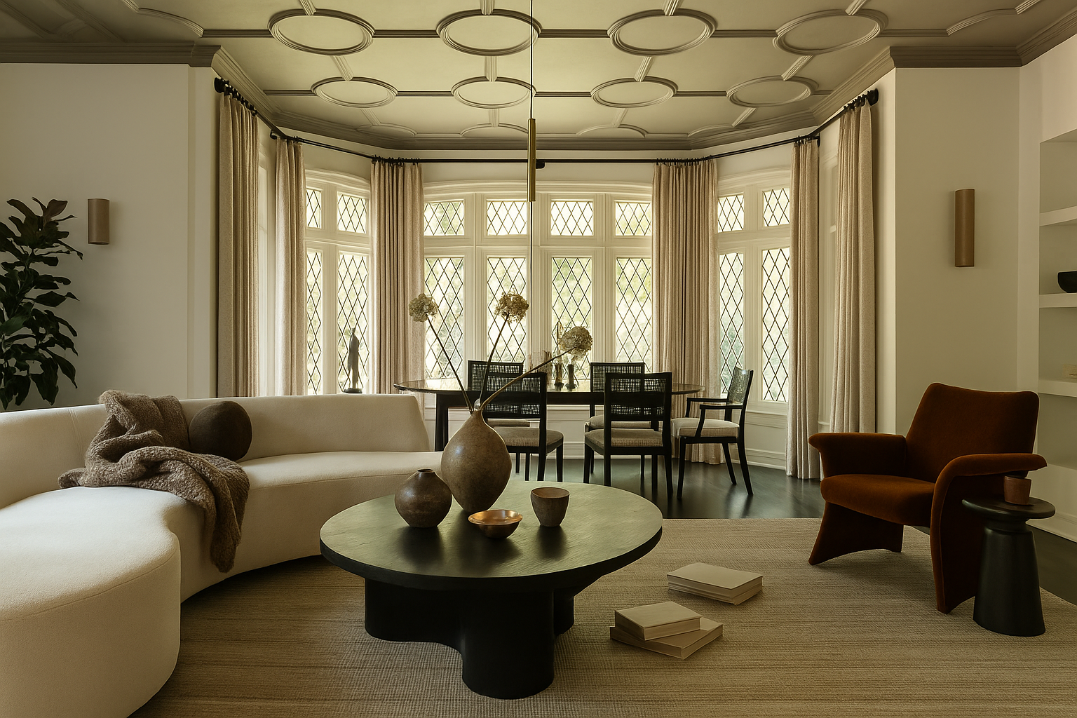 This designer turned a historic Tudor-style property with dramatic Gothic details into a quietly luxurious family home that still honors its past