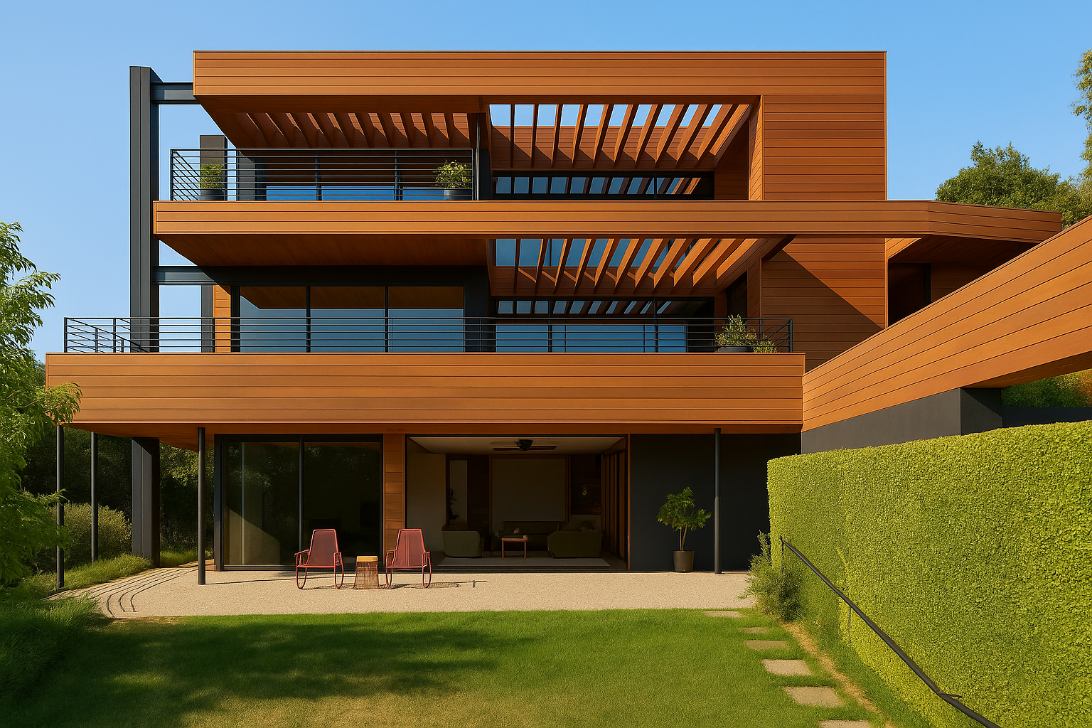 Rustic Canyon Residence: Modern Cedar Home Revival