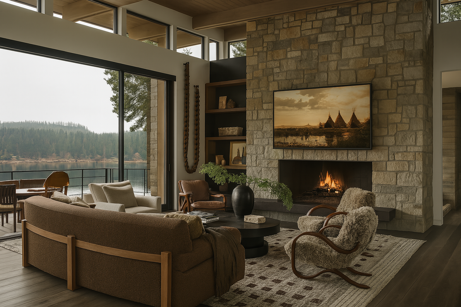 A peek inside this dreamy Idaho lakeside retreat with breathtaking lake views