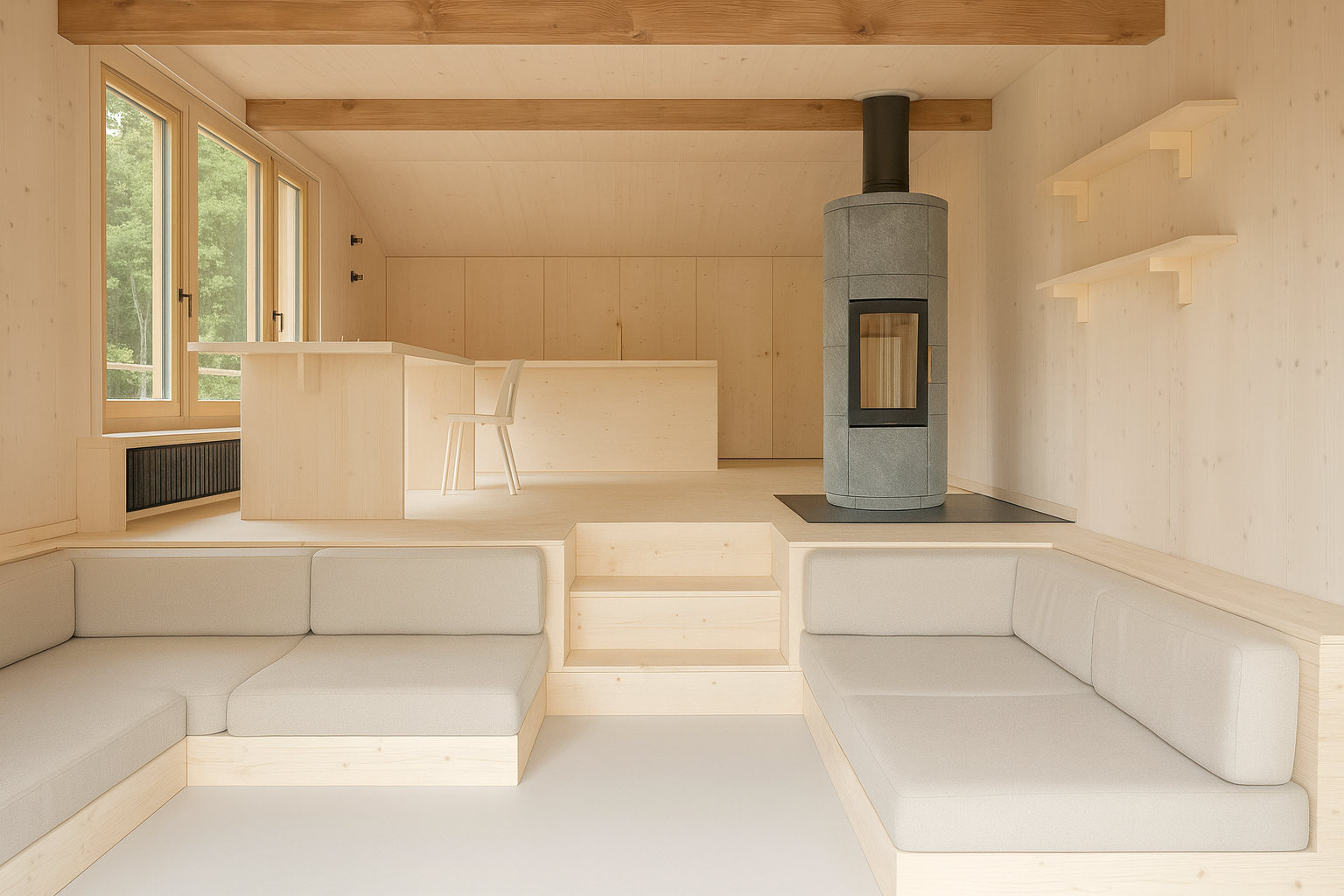 Eight interiors where built-in sofas become one with the walls