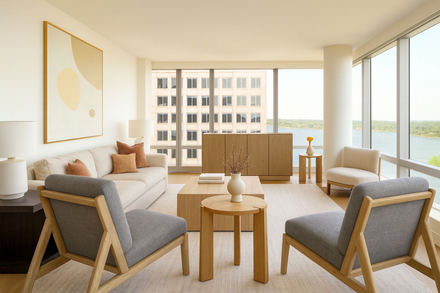 Inside a Sleek Apartment Overlooking the Hudson River