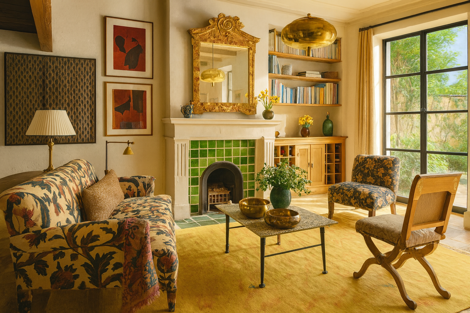 Three clever ways to style a patterned sofa