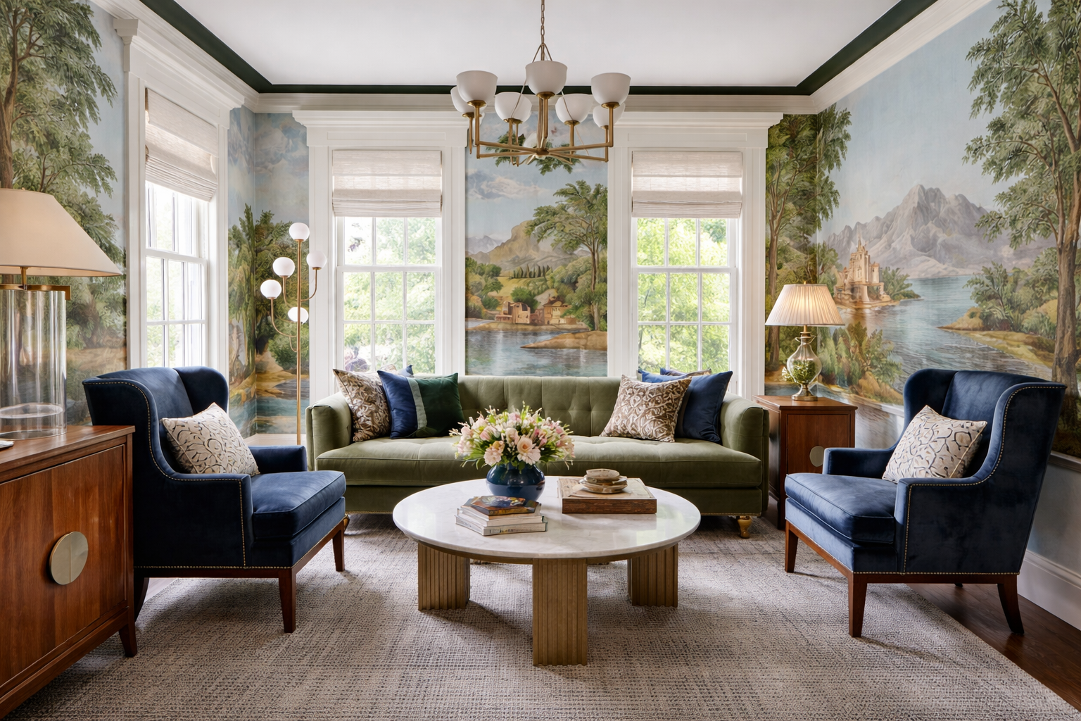 Minimalism Is Out, Murals Are In – Tour Corey Damen Jenkins’s Cohasset Garden Room, Where Humor Meets History