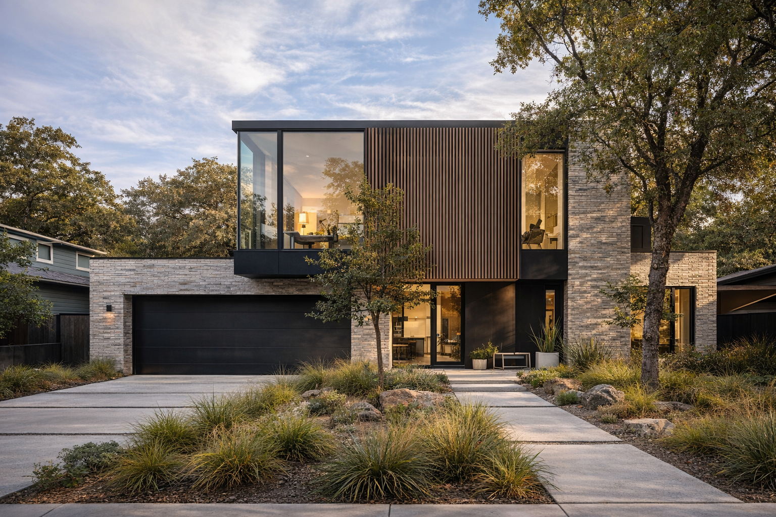 From Entry to Pool, This Modern House Unfolds in Levels