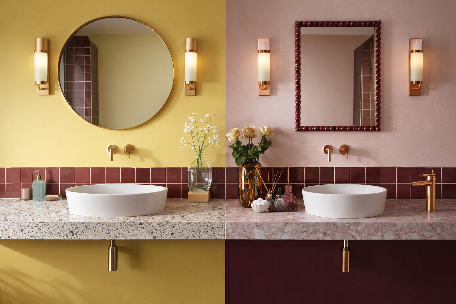 Ways to use terrazzo in your bathroom, from tiles to vanity tops