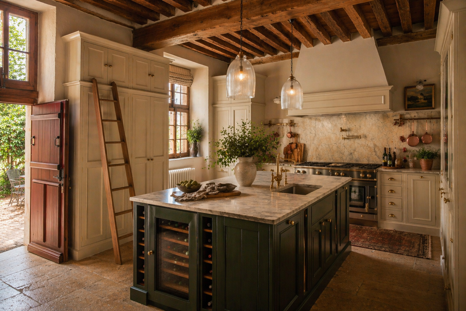 What do you get when you cross classic English country house style with a French château kitchen?