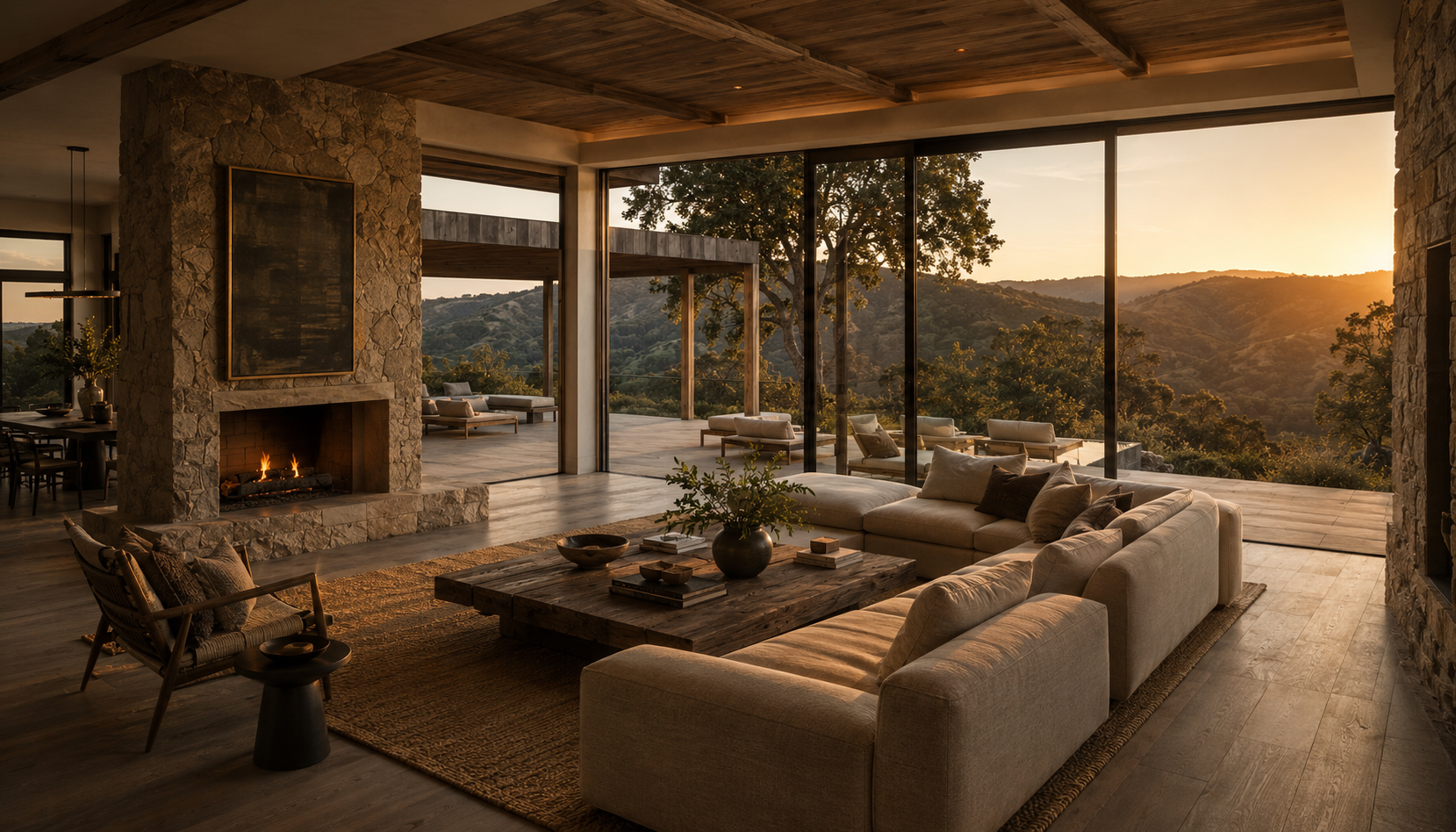 STONE VILLA || A dispersed pavilion plan shows how four smaller structures outperform one large home