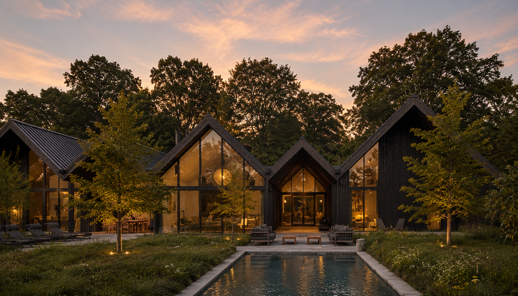 A charred wood East Hampton home in harmony with its surrounding meadow
